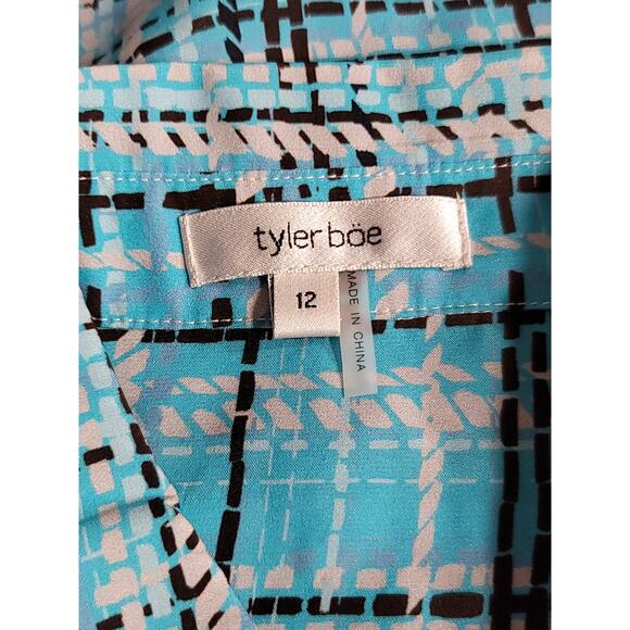 Tyler Boe Ellery Silk Plaid Button Up  Bell Sleeve Multi Top Women's Size 12 - Picture 8 of 10